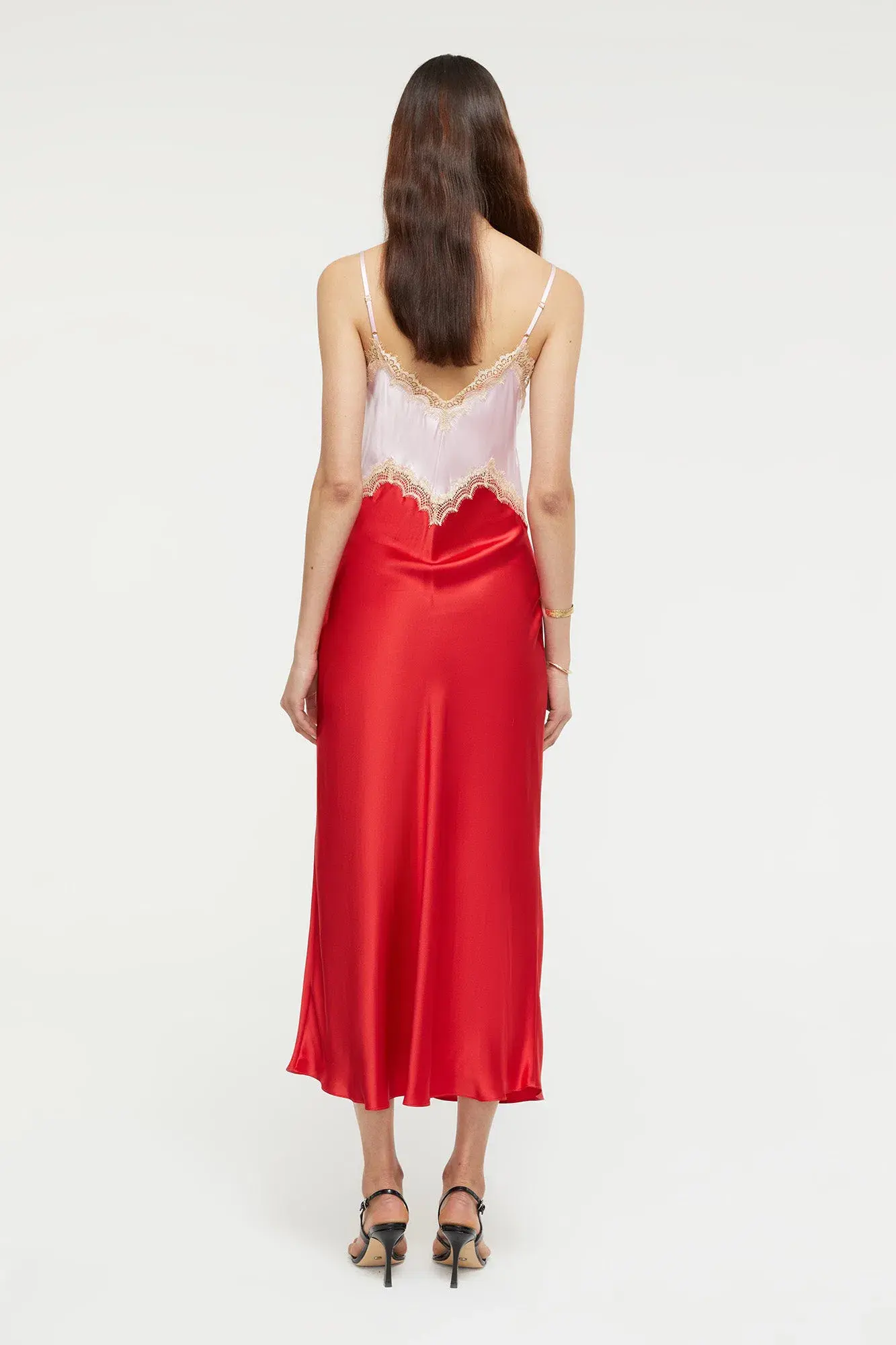 Ginia Hope Dress in Candy Pink and Chilli Red Size  10 - Image 3