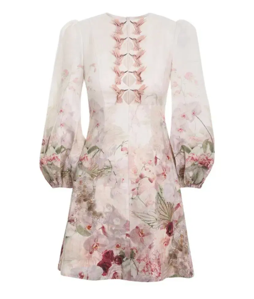 Zimmermann Dancer Hummingbird Mini Dress Alabaster Garden Floral Size 2/Au 12  - Image 4