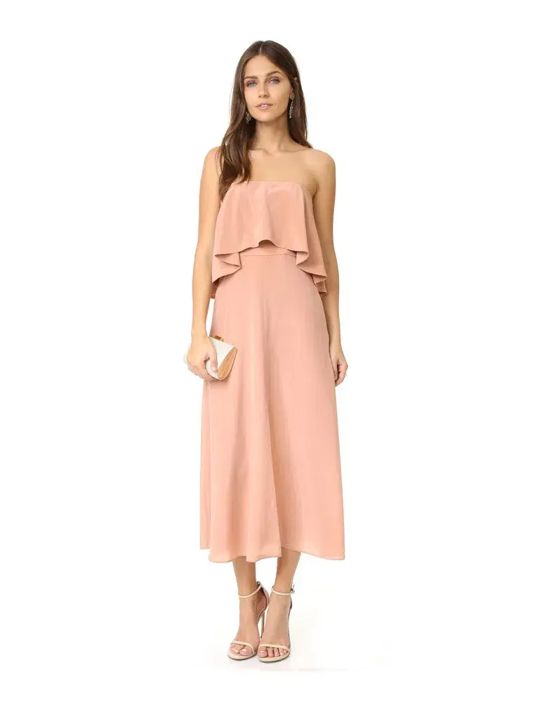 Zimmerman Strapless Flounce Dress Pink Size 3/ AU 14 - Image 1