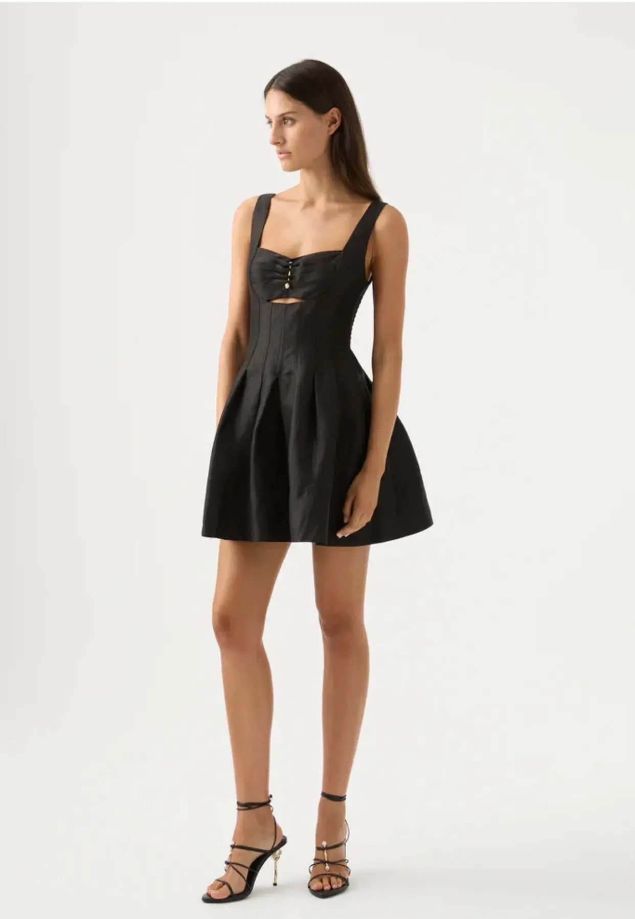 Aje Divinity Pearl Pin Mini Dress Black Size 10 / M - Image 2