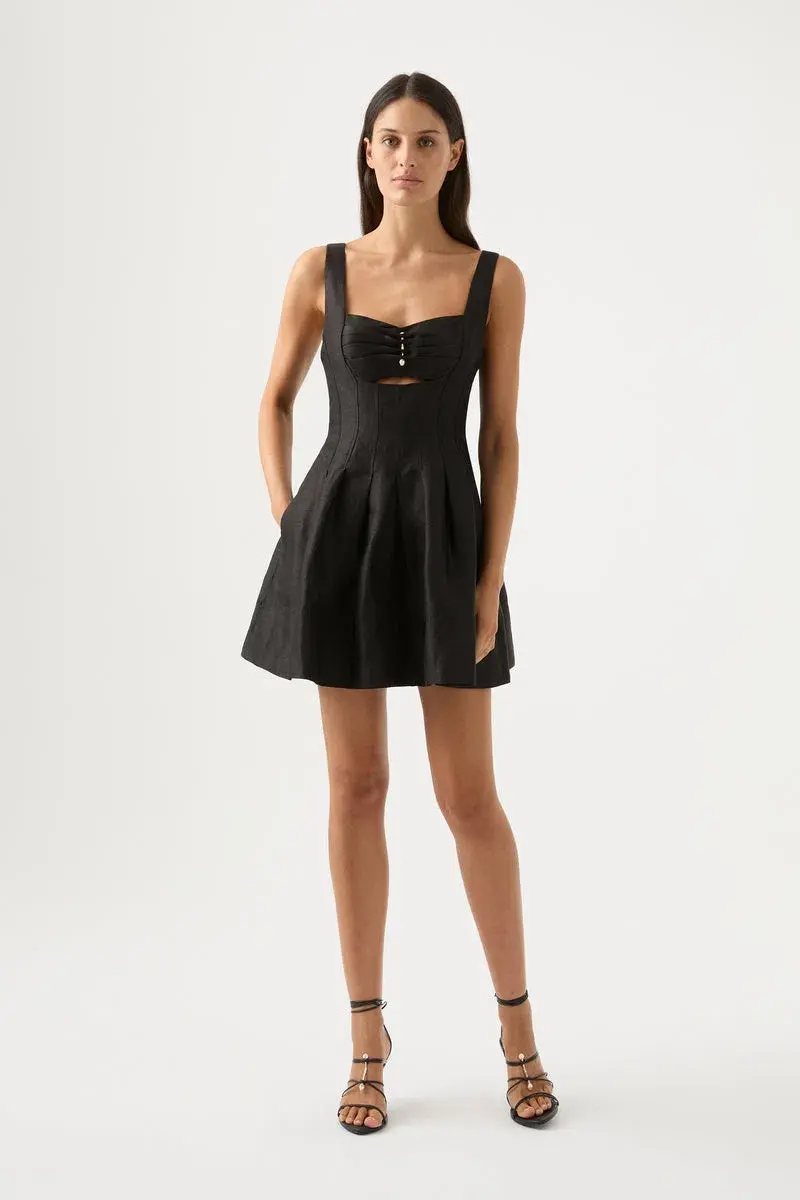 Aje Divinity Pearl Pin Mini Dress Black Size 10 / M - Image 1