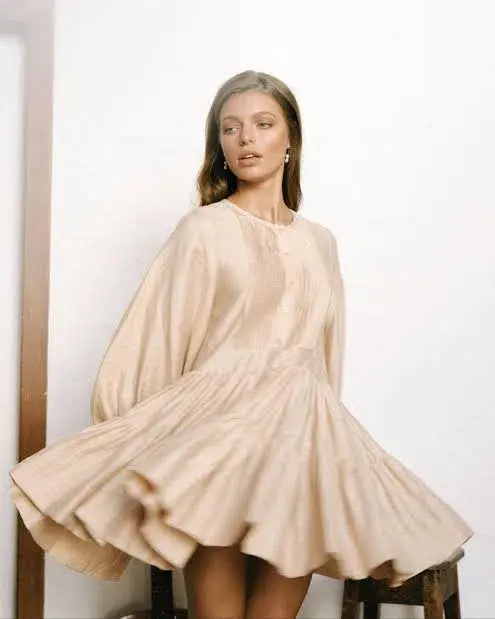 Shona Joy The Savoye Tuxedo Mini Dress Biscuit Size 6 for rent on The Volte - main image