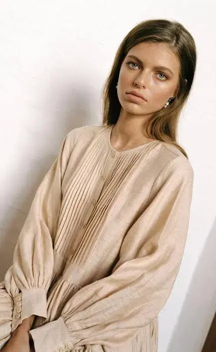 Shona Joy The Savoye Tuxedo Mini Dress Biscuit Size 6 for rent on The Volte - main image