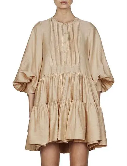 Shona Joy The Savoye Tuxedo Mini Dress Biscuit Size 6 - Image 4