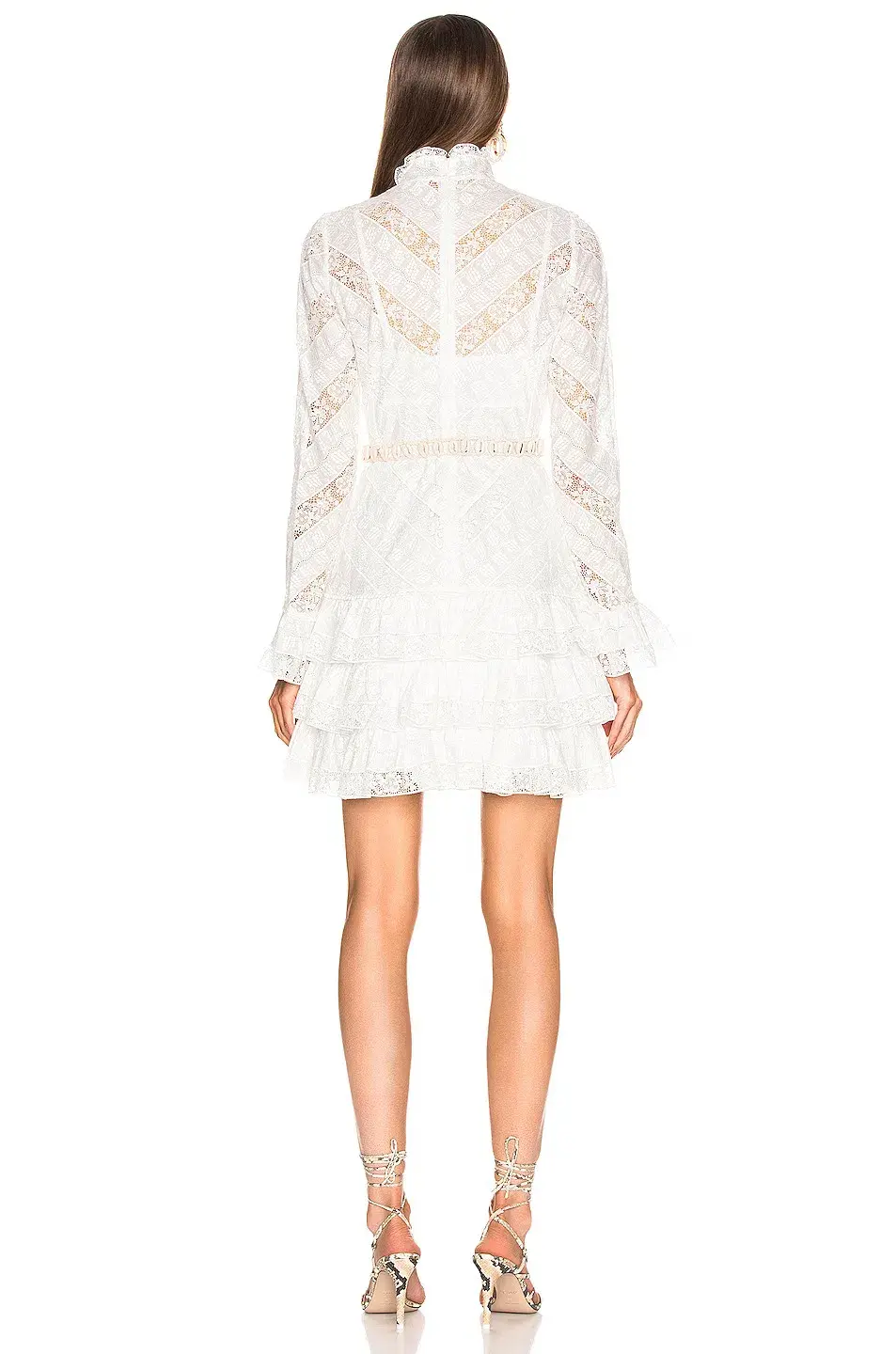 Zimmermann Veneto Perennial Short Dress Ivory Size 0 / AU 8 - Image 3