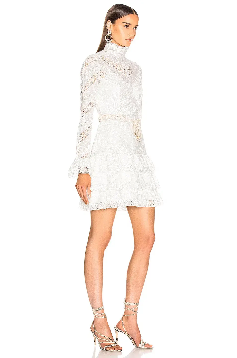 Zimmermann Veneto Perennial Short Dress Ivory Size 0 / AU 8 - Image 2