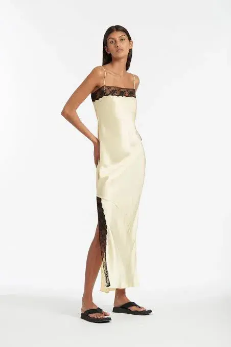 Sir the Label Willa Bias Midi Dress in Lemon Size 0 / Au 6 - Image 1