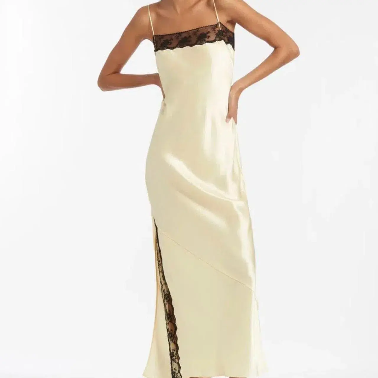 Sir the Label Willa Bias Midi Dress in Lemon Size 0 / Au 6 - Image 2