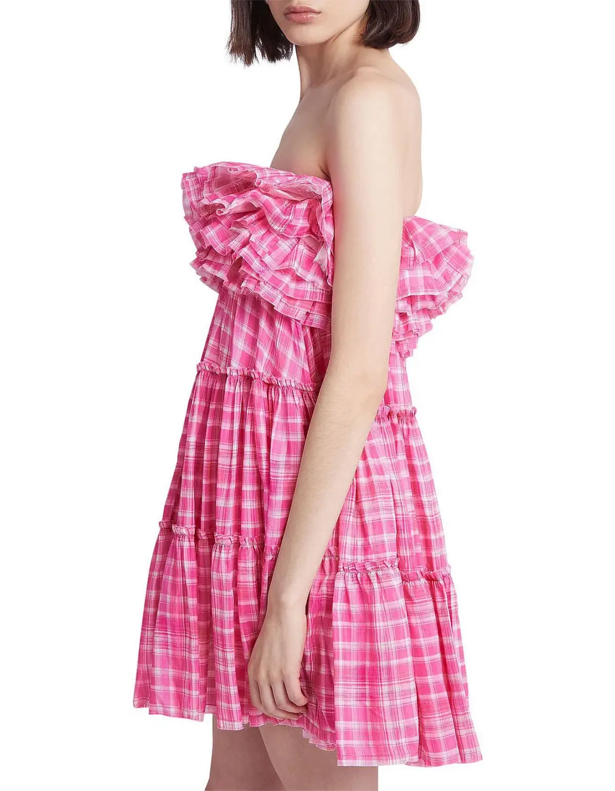 Aje Bungalow Tiered Mini Dress Pink Size 8 - Image 3