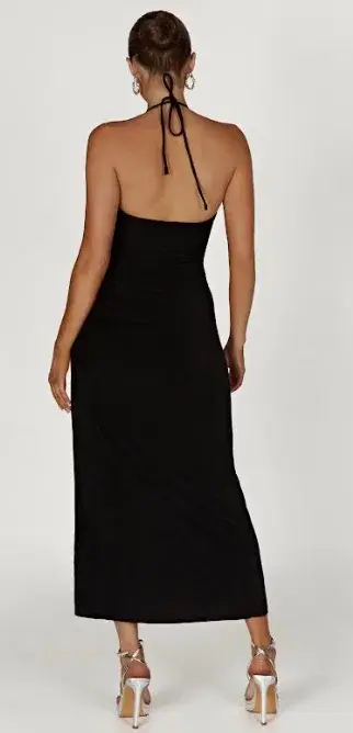 Meshki Allison Jersey Ruched Split Dress Black Size XS / Au 6 - Image 3