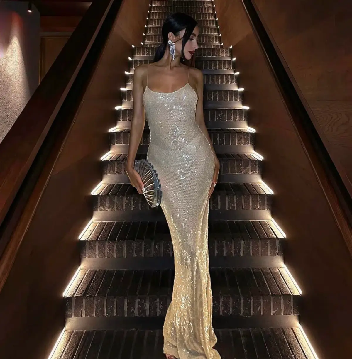 Rat & Boa Olympia Sequin Maxi Dress Ivory Size S / Au 8  - Image 3