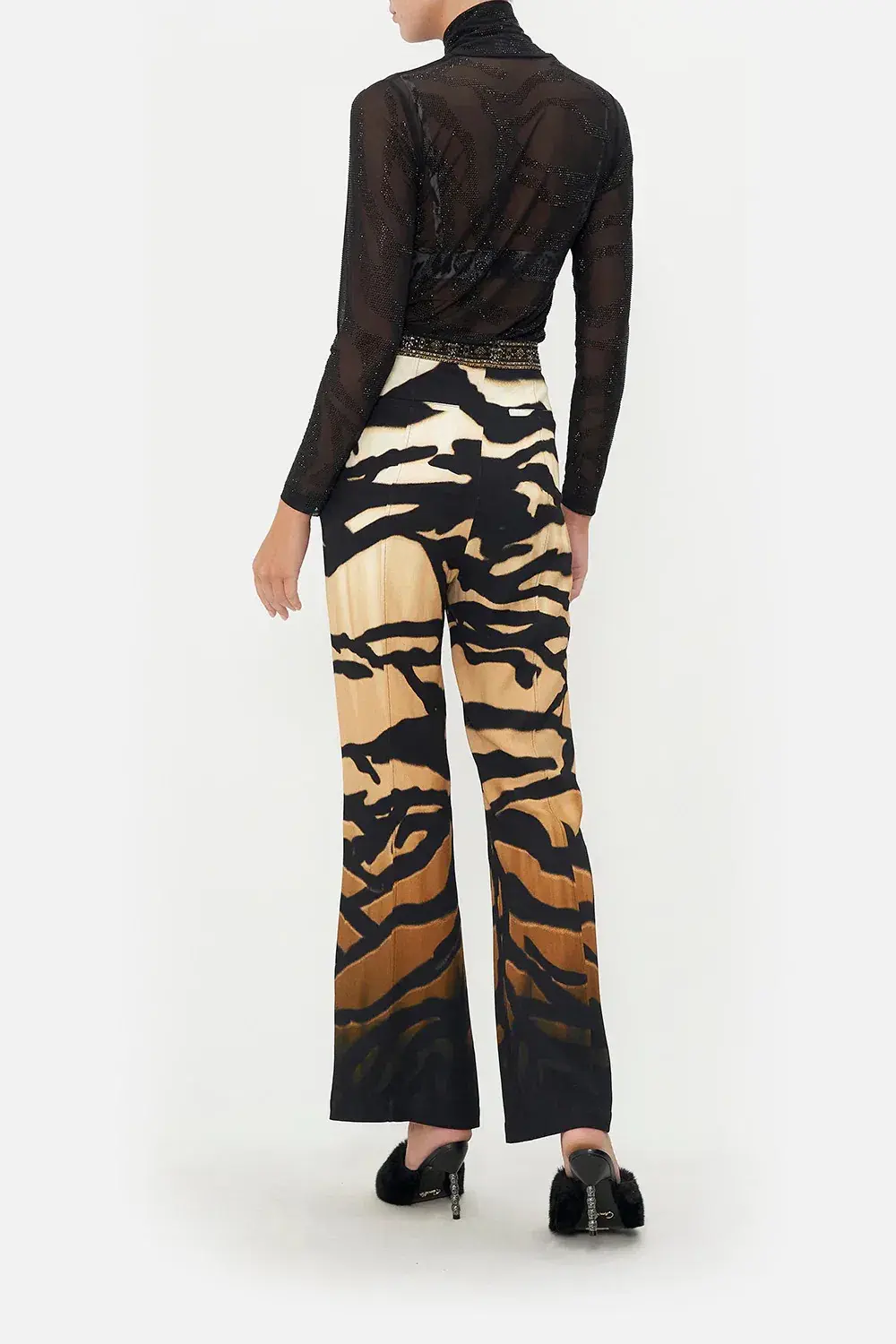 Camilla Jersey Turtleneck Tame My Tiger Black with Camilla Cool For Cats Soft Bra & Camilla Full Length Flared Pant Tame My Tiger (L / AU14) - Image 3