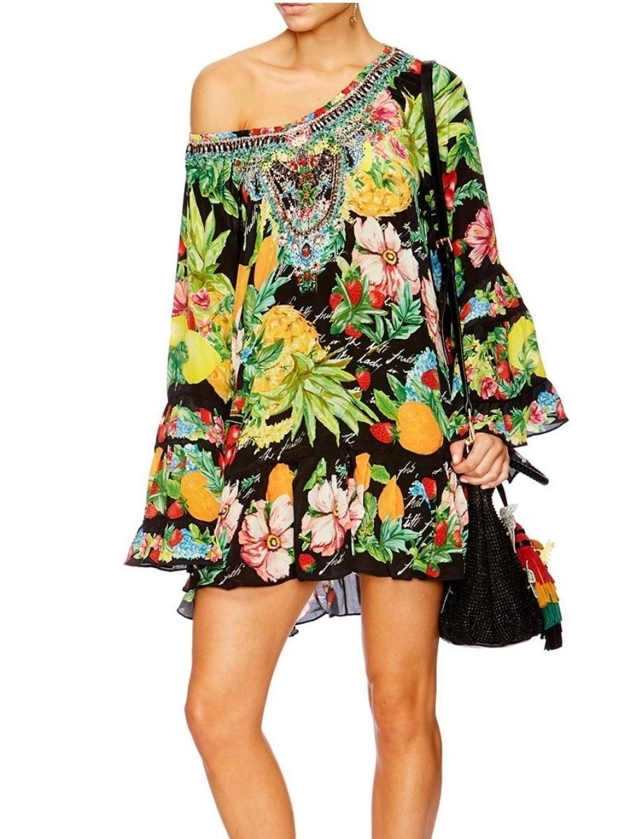 Camilla Call Me Carmen A Line Frill Dress Size 8 - Image 3