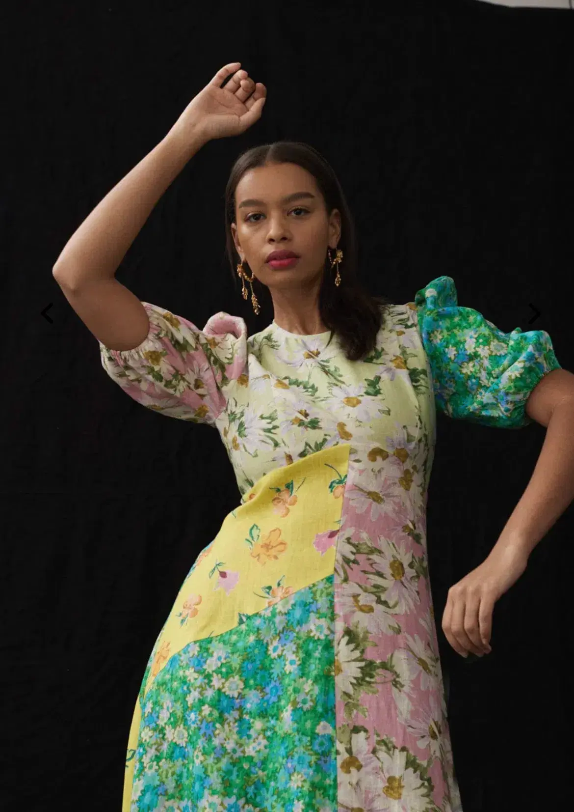 Alemais Kenzie Patchwork Floral Midi Dress Multi Size AU 10 - Image 2