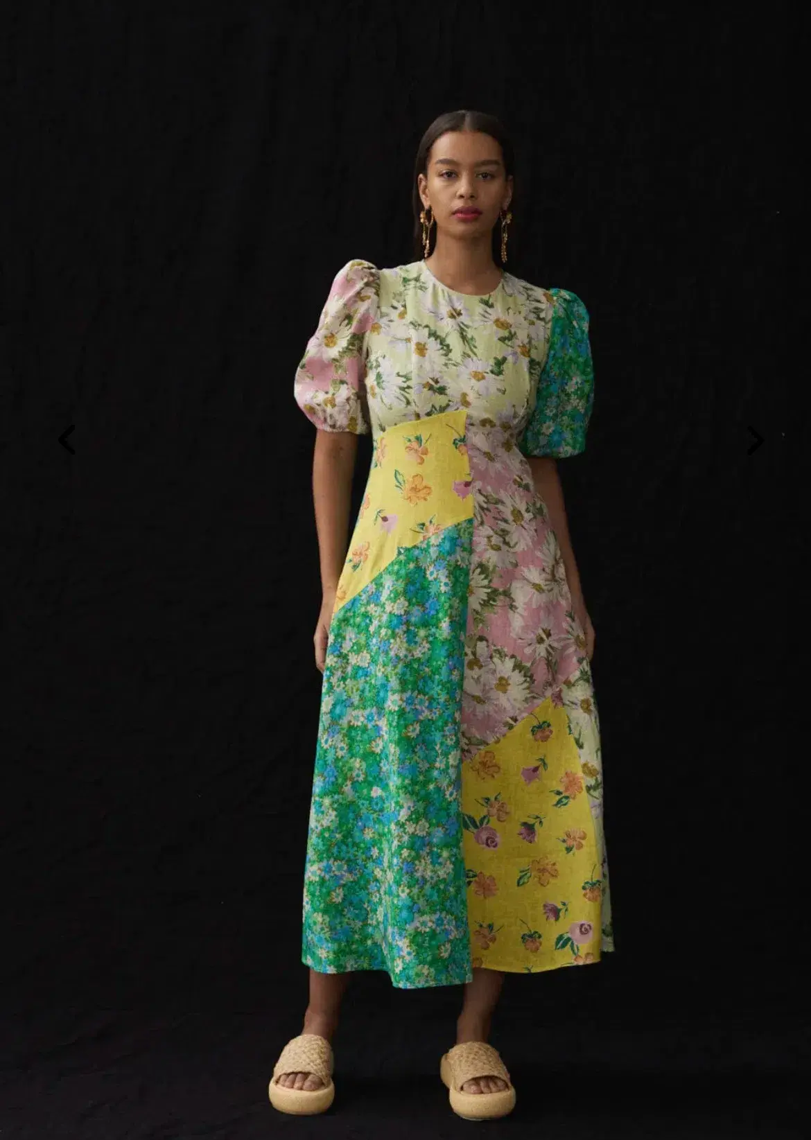 Alemais Kenzie Patchwork Floral Midi Dress Multi Size AU 10 - Image 1