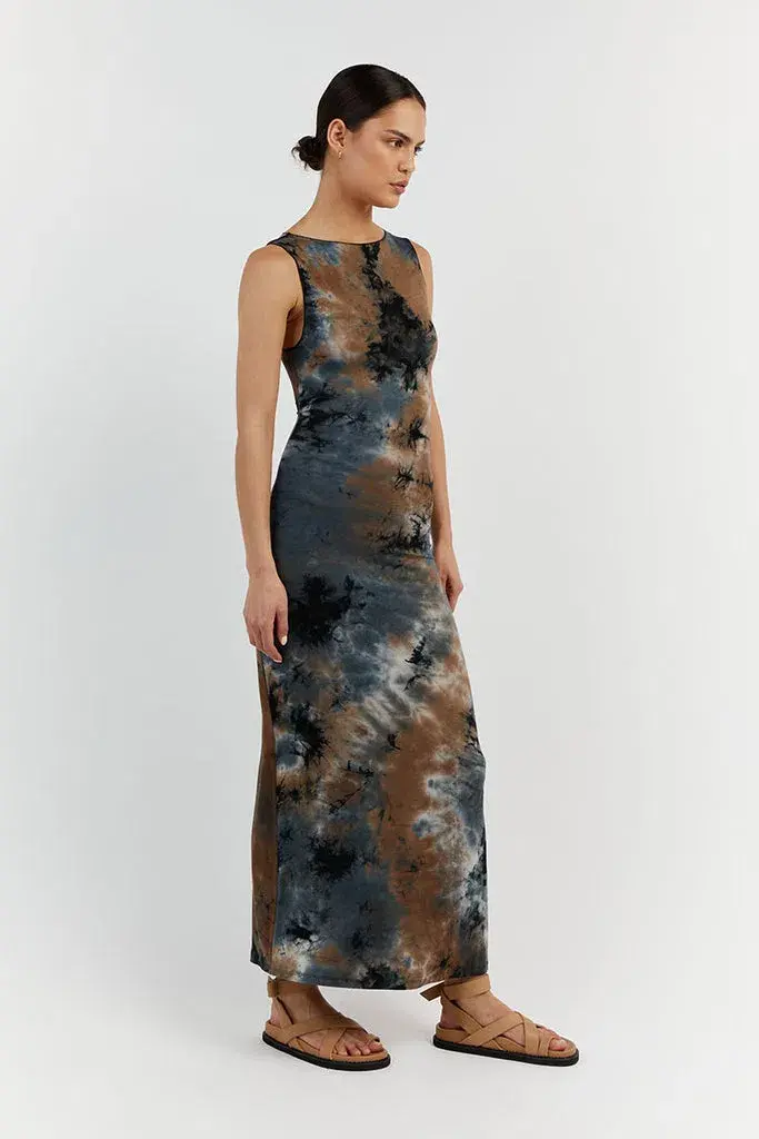 Dissh Millen Midi Dress Blue Tie Dye Size M / AU 10 - Image 4