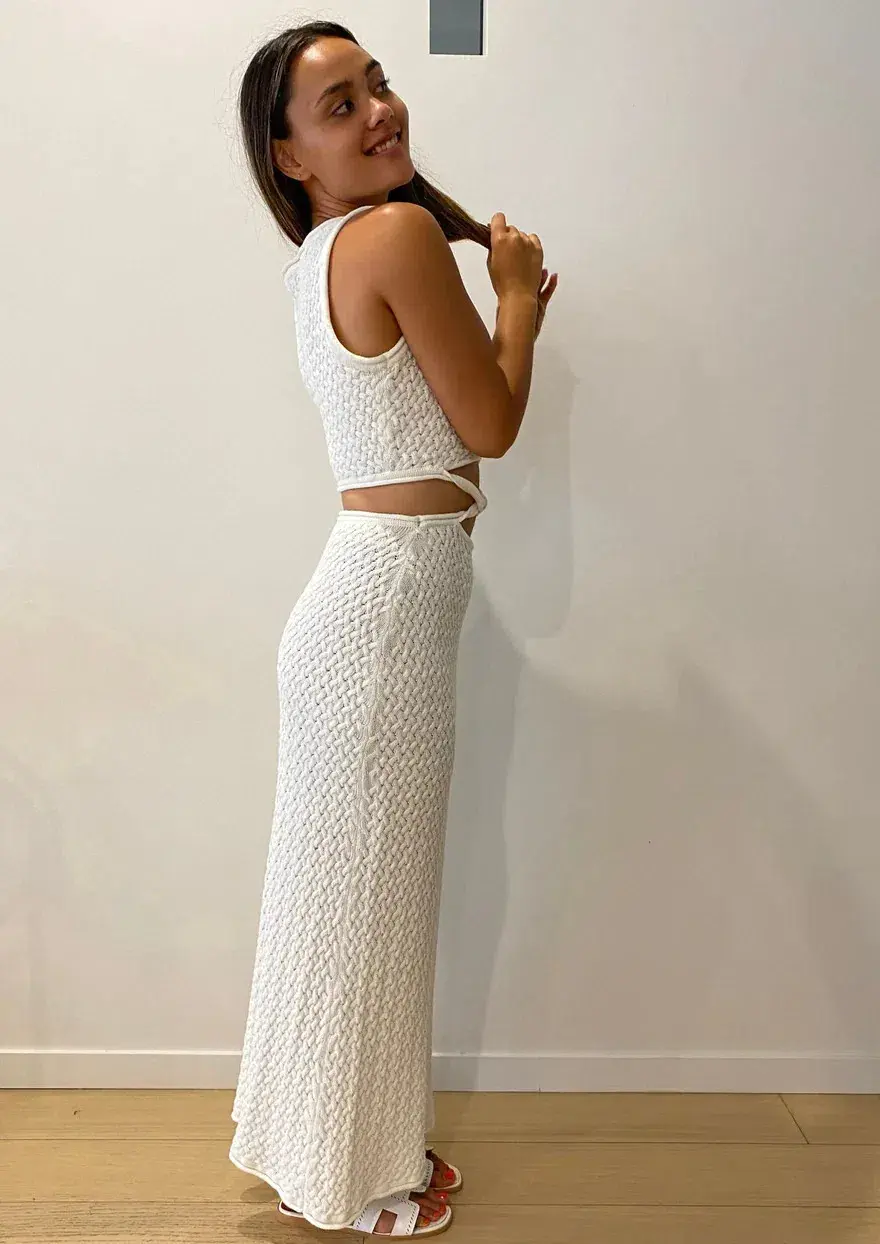 Bec & Bridge Effie Knit Cut Out Dress White Size AU 10 - Image 2