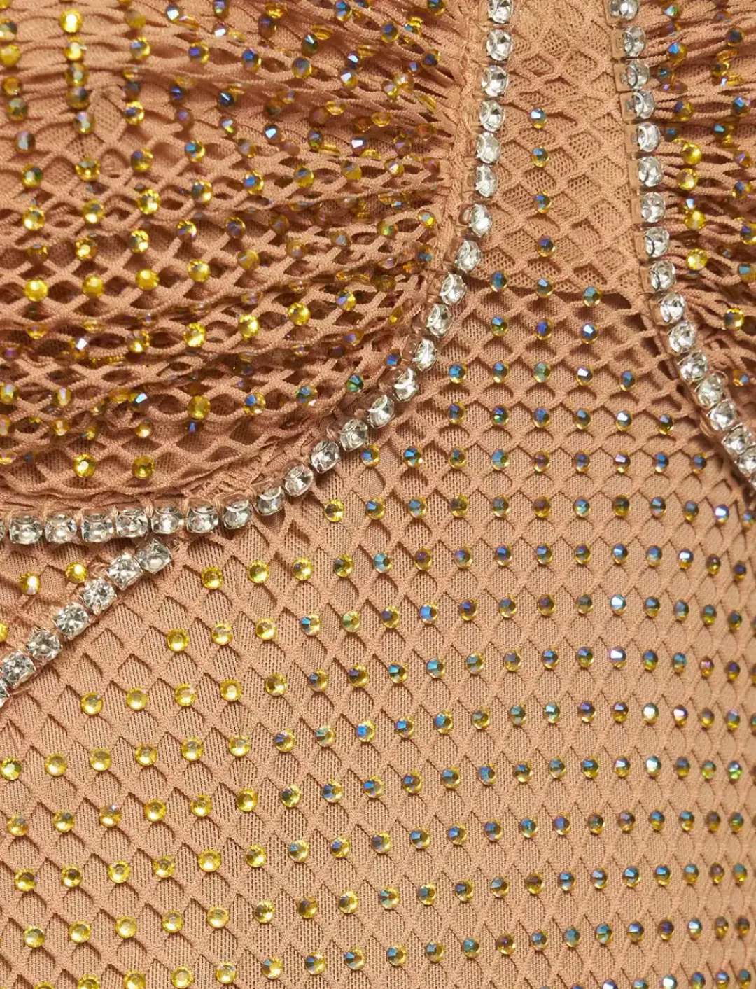 Self Portrait Hotfix Fishnet Maxi Nude Size AU 10 for rent on The Volte - main image