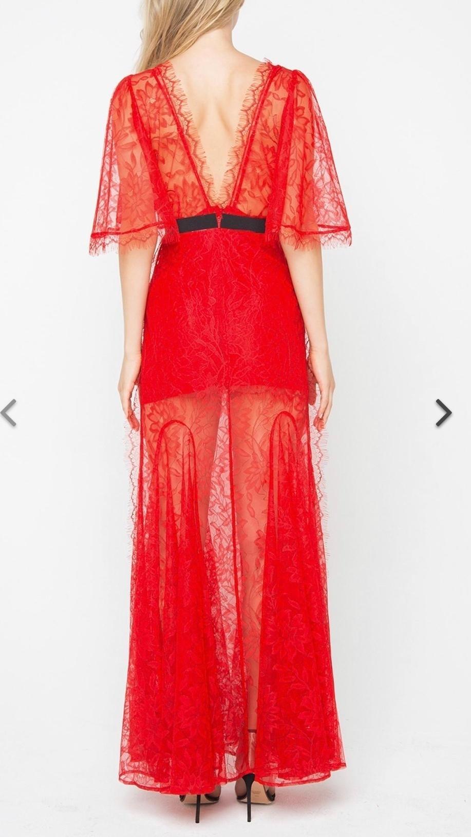 Alice McCall Look Good Feel Good Red Lace Gown Size 6 - Image 3