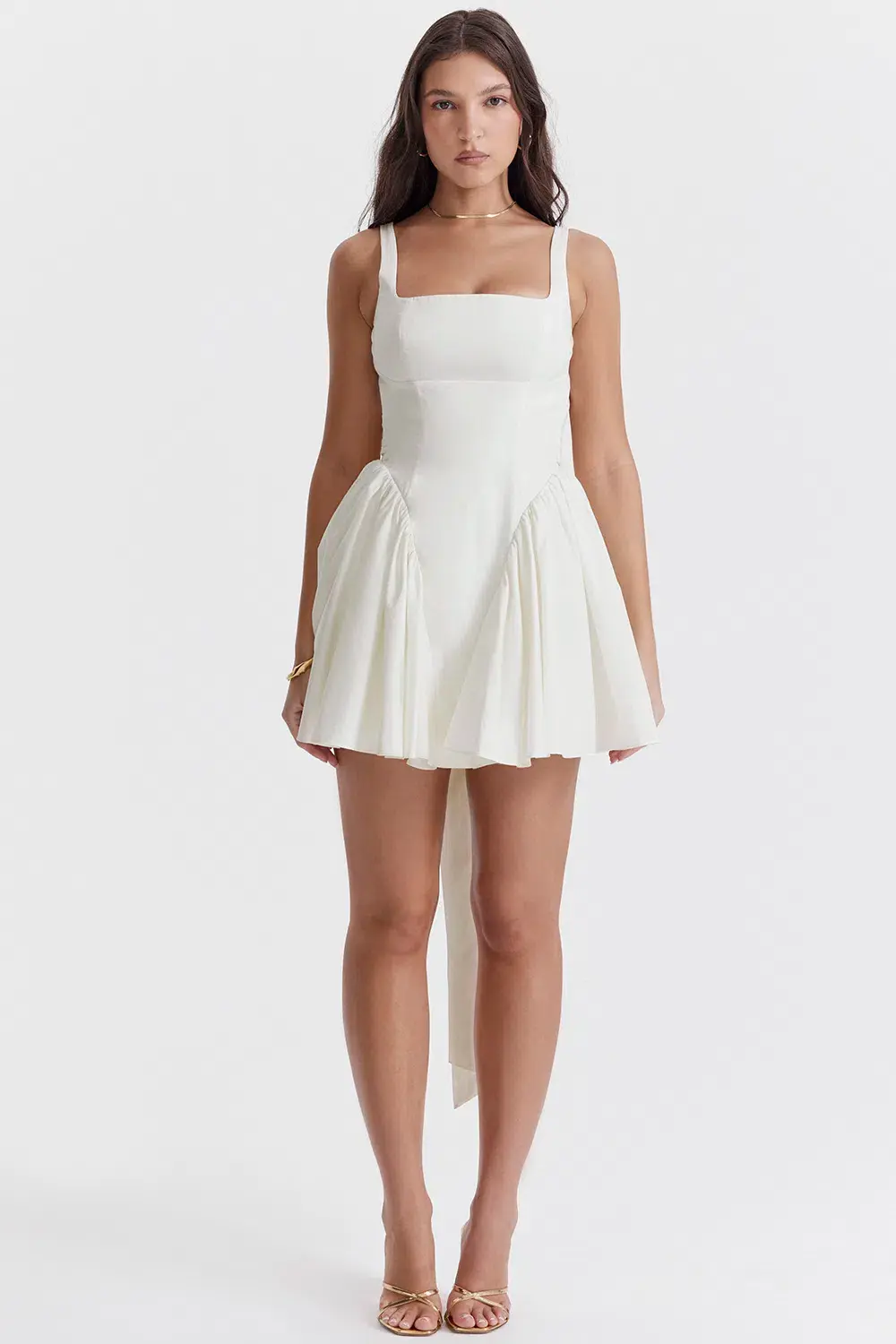 House of Cb Florianne Ivory Bow Mini Dress White Size 8 - Image 1