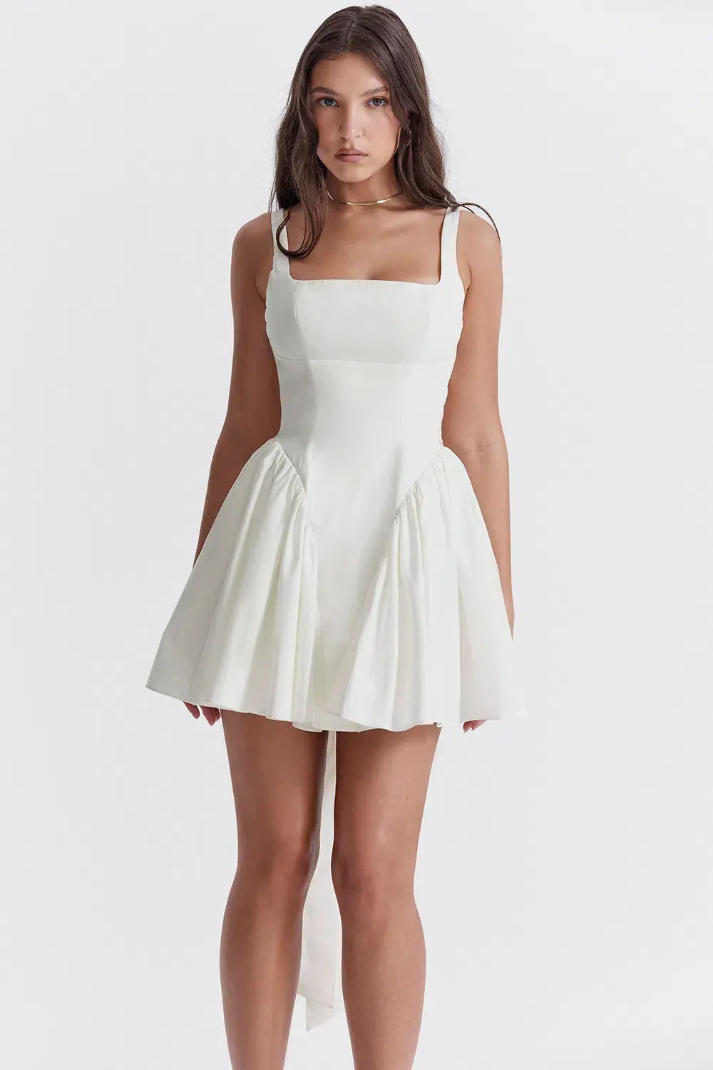 House of Cb Florianne Ivory Bow Mini Dress White Size 8 - Image 2