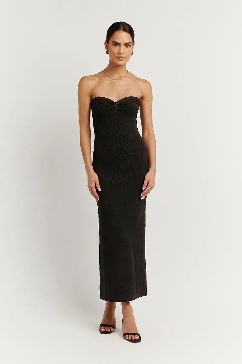 Dissh Anika Black Knit Midi Dress Black Size M/AU 12 - Image 1