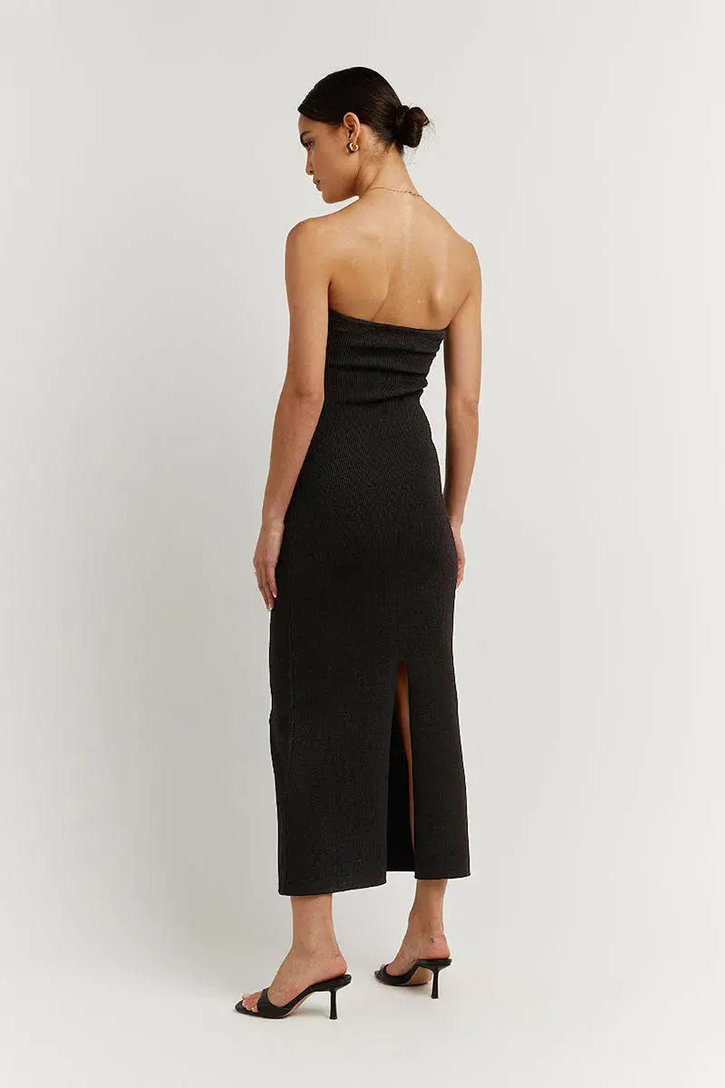 Dissh Anika Black Knit Midi Dress Black Size M/AU 12 - Image 2