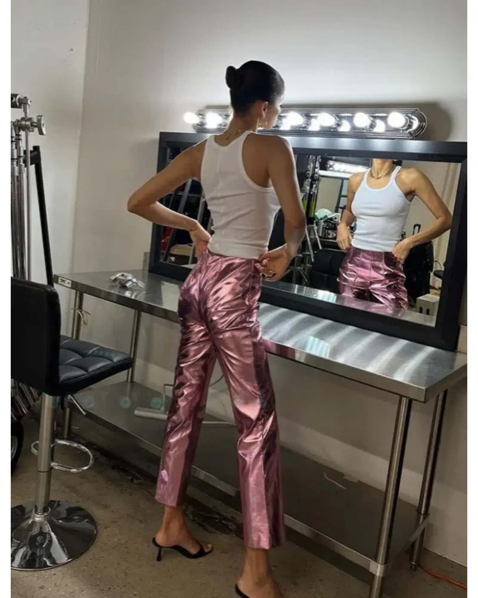 Song of Style Masha Pant Metallic Pink Size AU 8 - Image 4