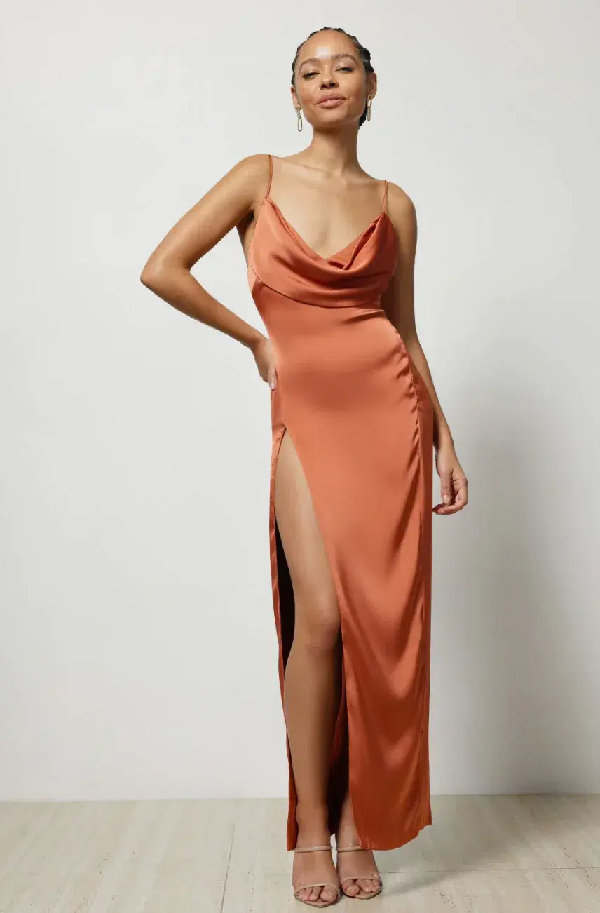 Lexi Mila Dress Rust Size 12 for rent on The Volte - main image