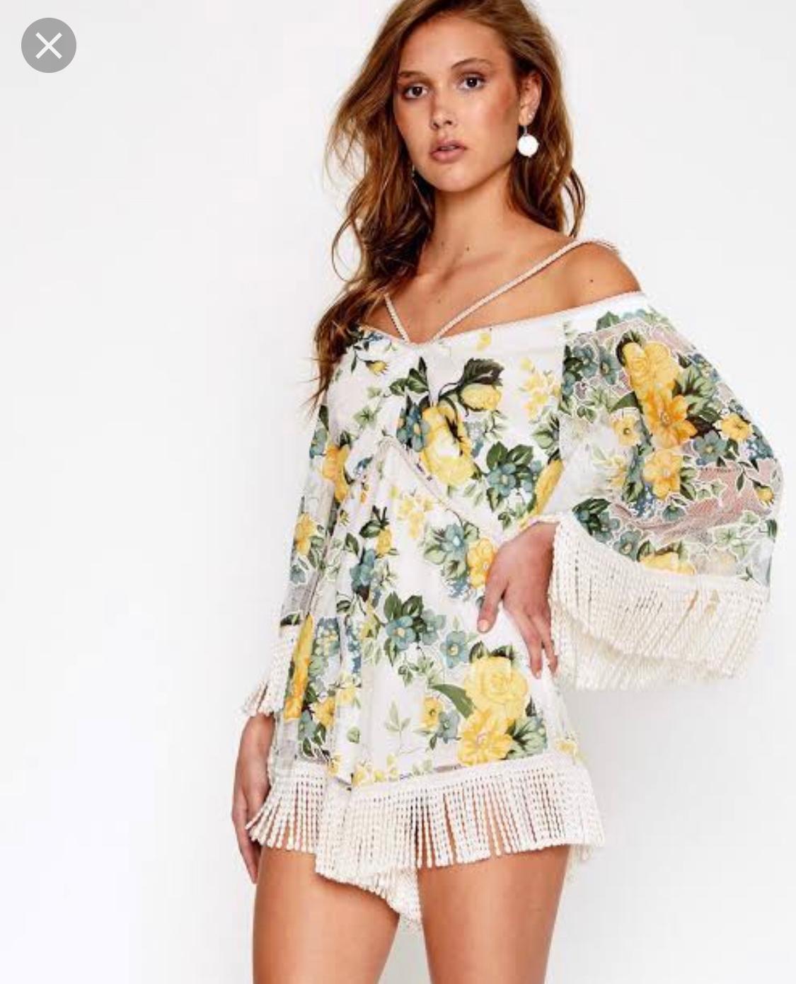 Alice McCall Le Fleur Playsuit Yellow Floral Size 6 - Image 1