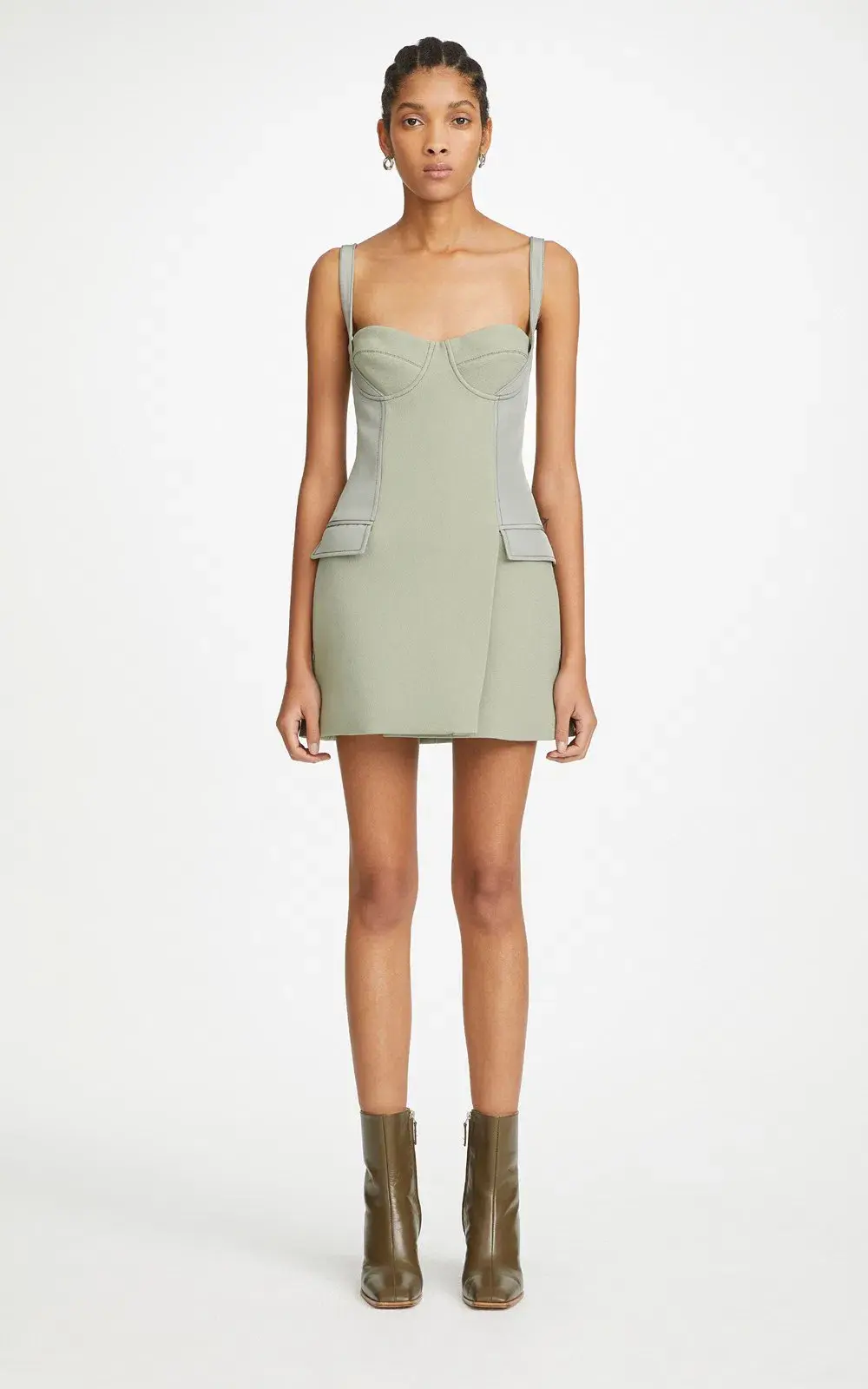 Dion Lee Belted Strap Bustier Dress Green Size 8 - Image 1