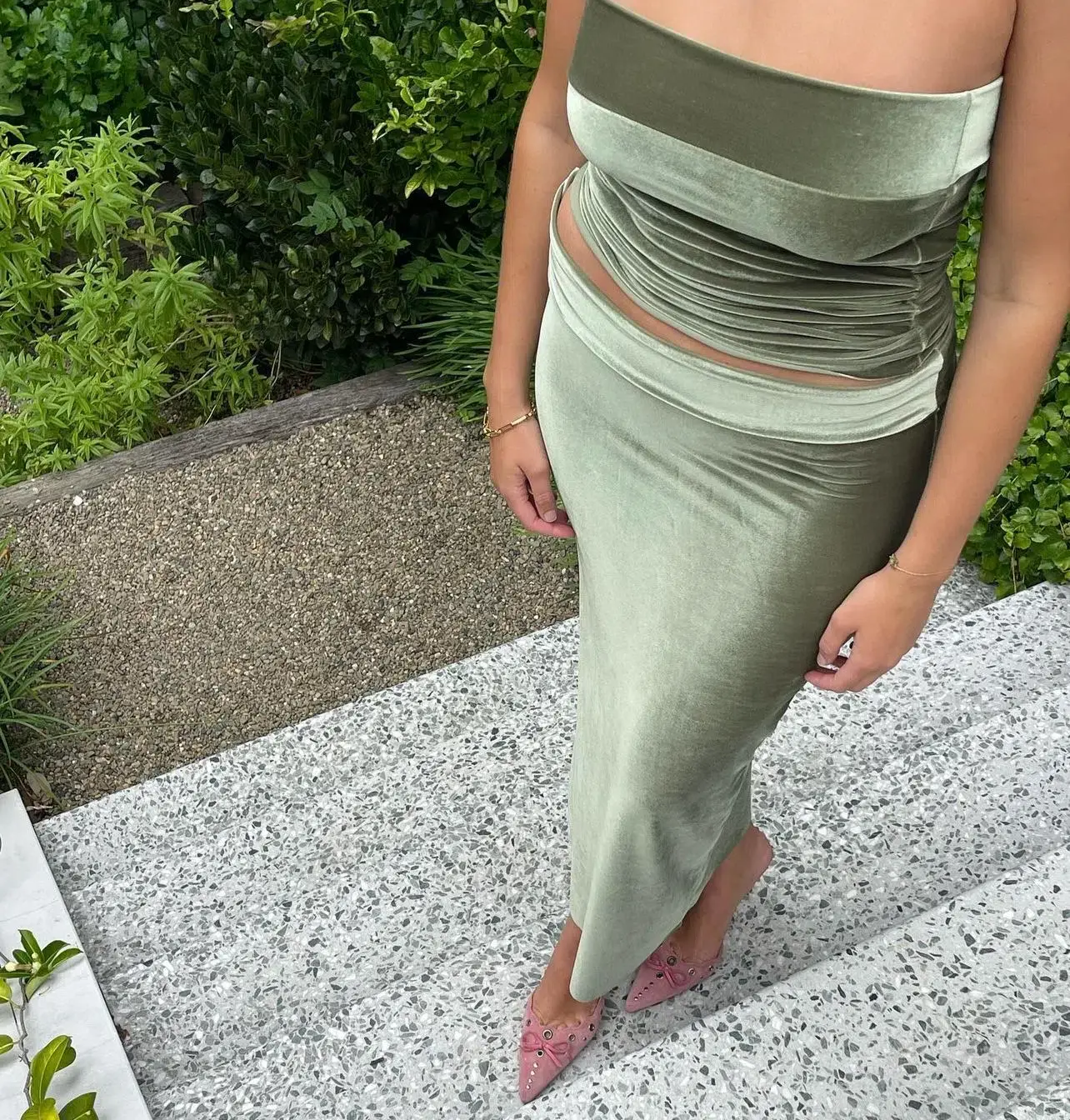 7th And York Olive Camryn Maxi Set Green Size S / AU 8 - Image 1