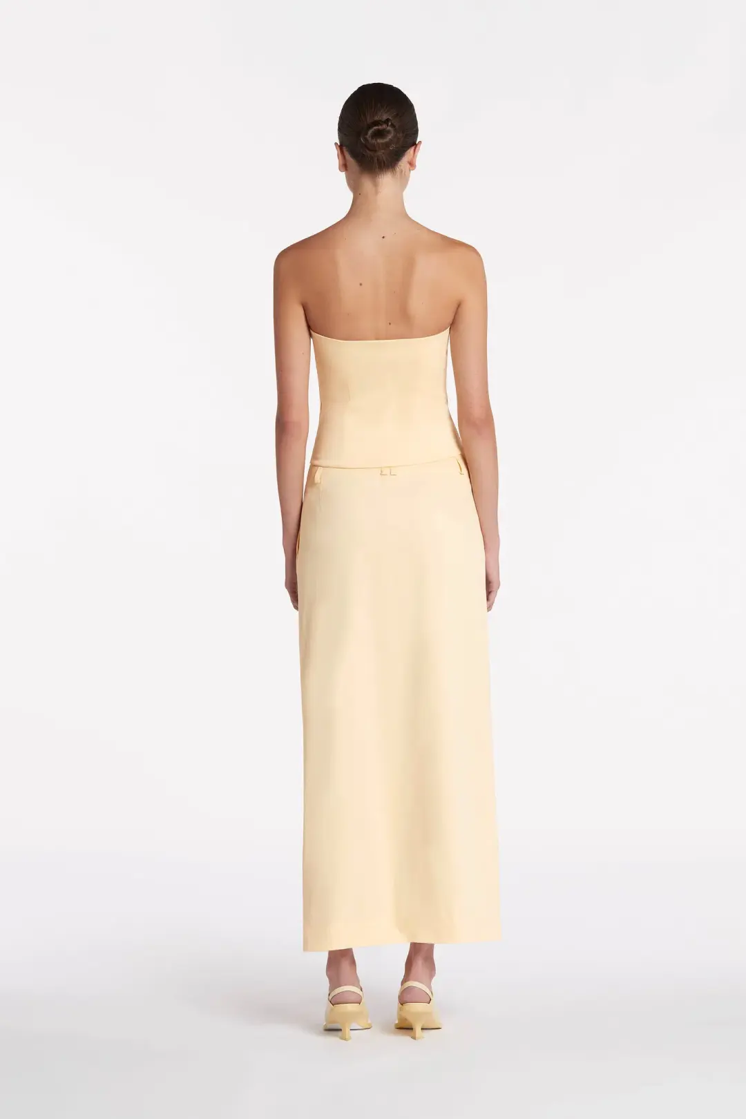 Giacomo Split Skirt & Bandeau Set in Yellow Size AU 6 for rent on The Volte - main image