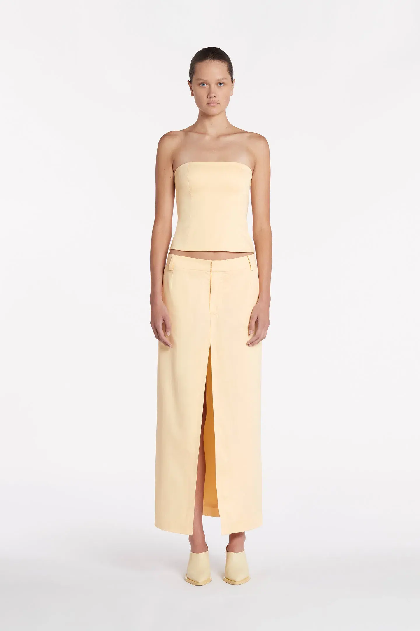 Giacomo Split Skirt & Bandeau Set in Yellow Size AU 6 - Image 1