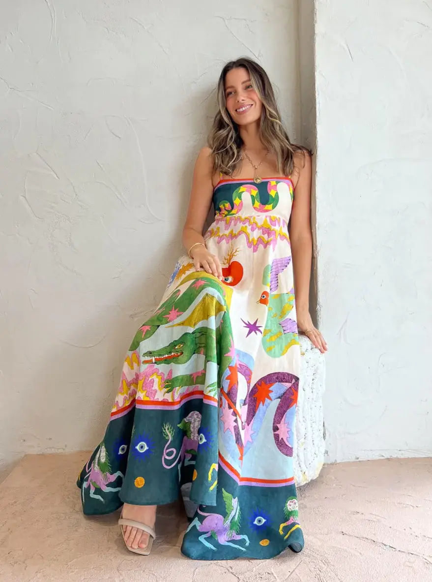 Alemais Sunseeker Dress Multi Size AU 10 - Image 3