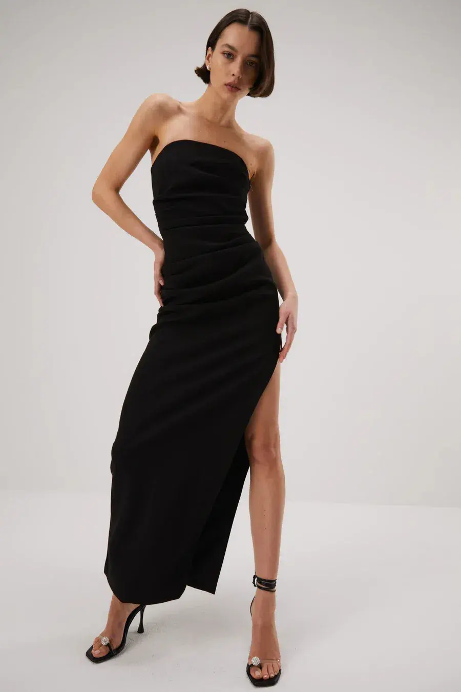 MISHA Blythe Bonded Crepe Gown Black Size 6/XS - Image 2