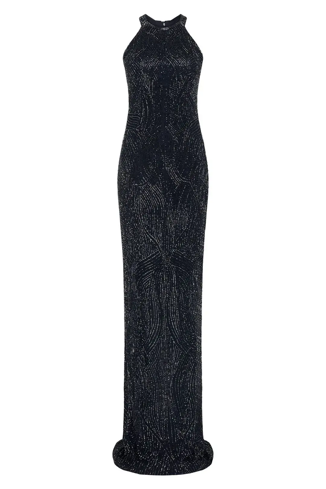 Rachel Gilbert Hand Embellished Carrie Gown Midnight Black Size AU 6 - Image 3