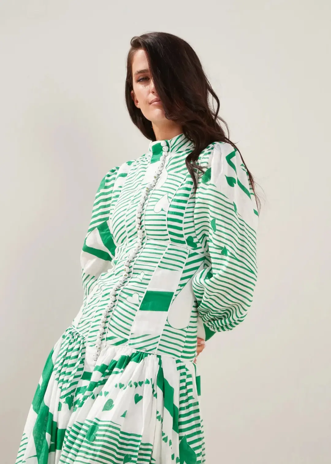 Mackenzie Mode Button Me Up Maxi Dress Green With Envy Size 14 for rent on The Volte - main image