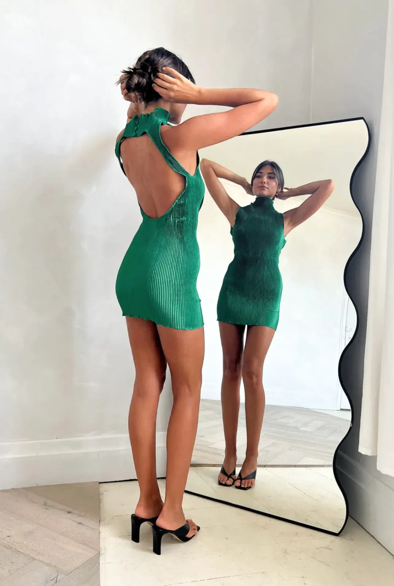 L’idee Soirée Gisele Mini Dress Green Size 6 - Image 3
