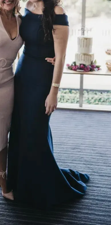 Sherri Hill Maxi Dress Navy Size 8 - Image 3