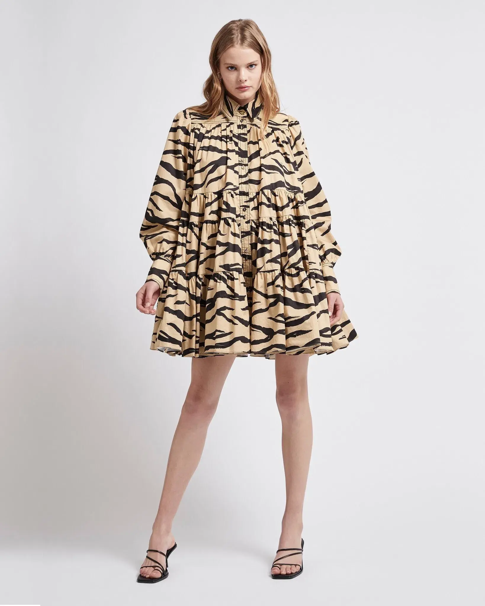 Aje Nouveau Zebra Stripe Smock Dress Print Size 6 - Image 1