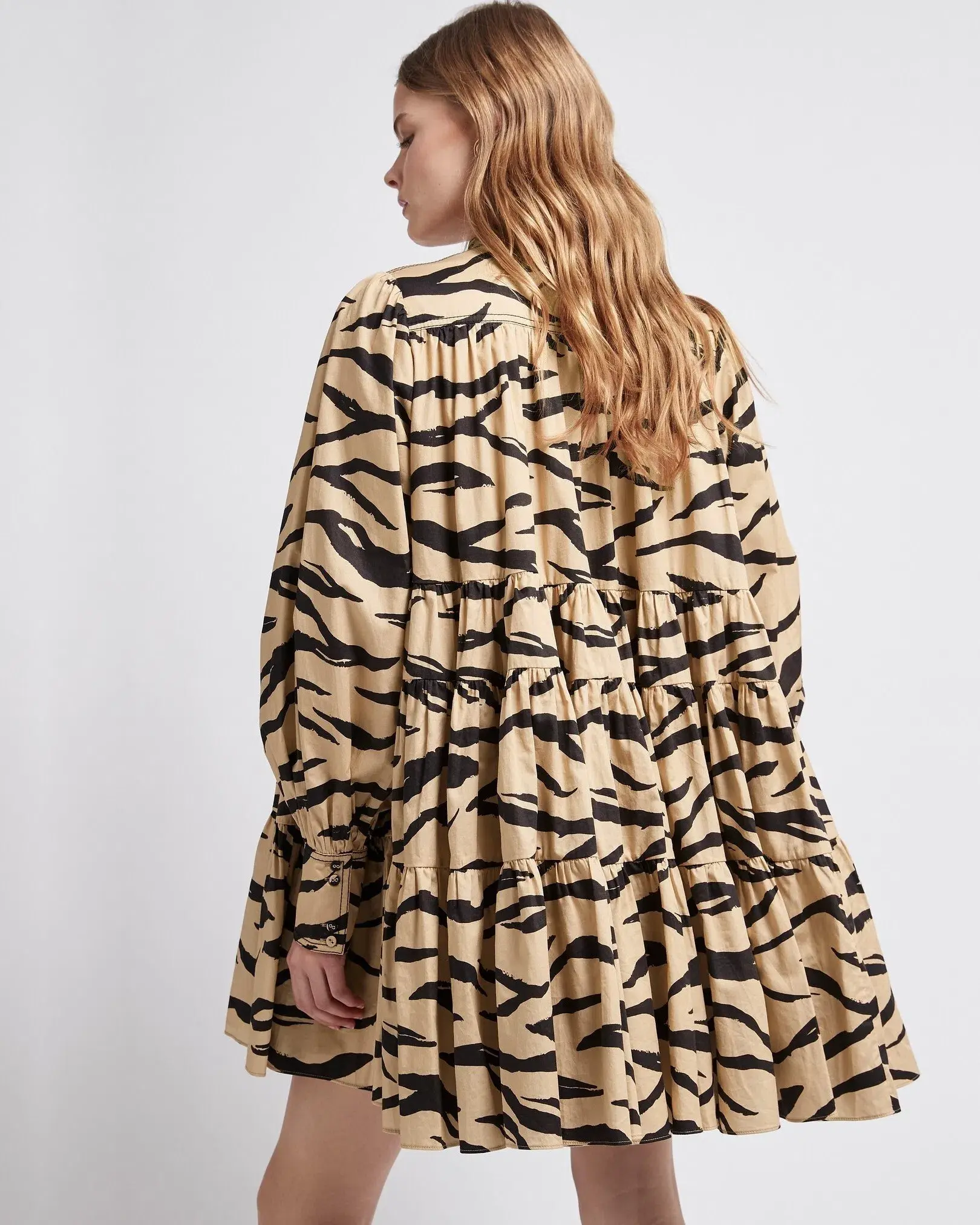 Aje Nouveau Zebra Stripe Smock Dress Print Size 6 - Image 2