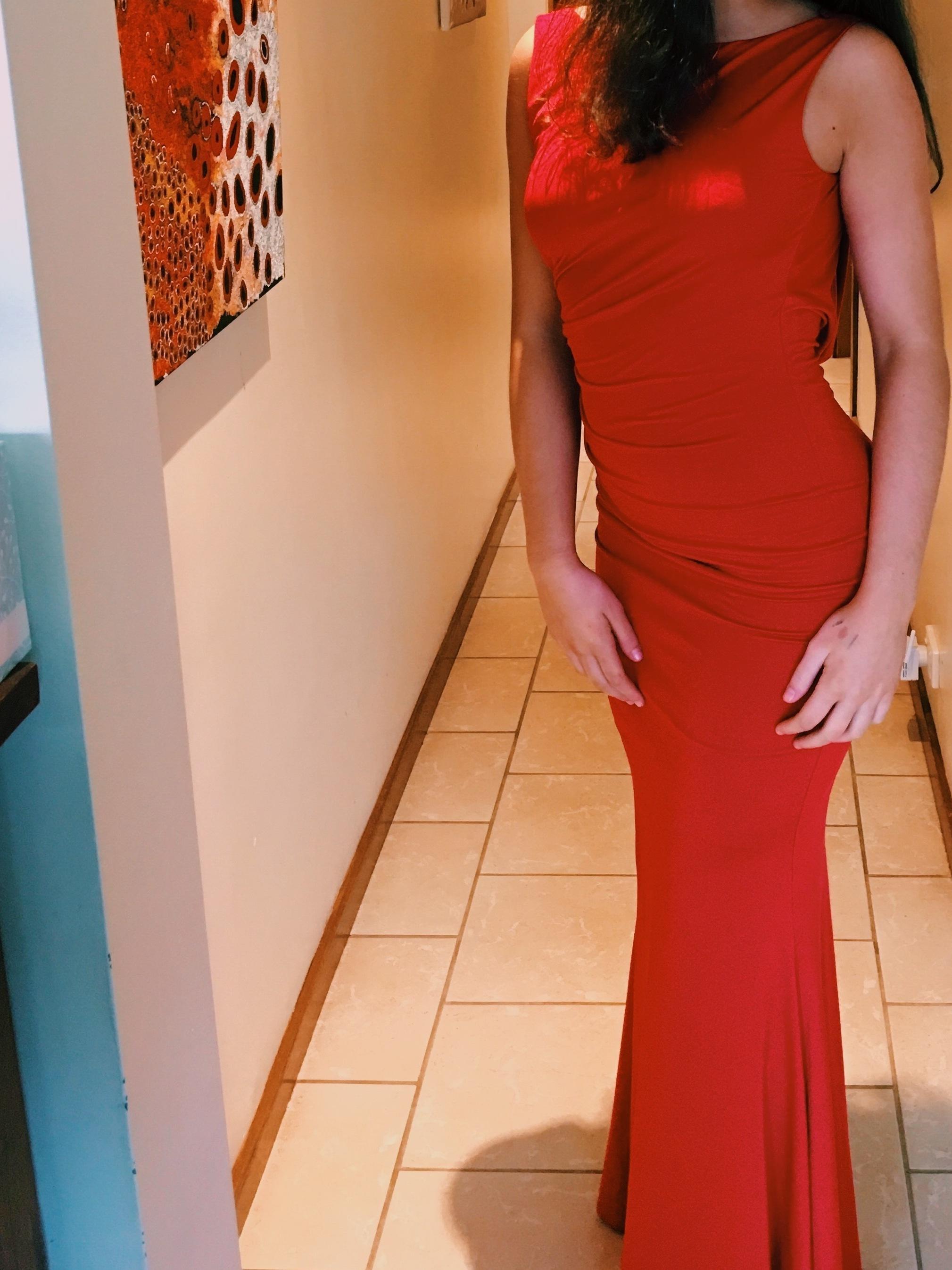 Zachary The Label Cowl Back Gown in Red Size 10 - Image 1