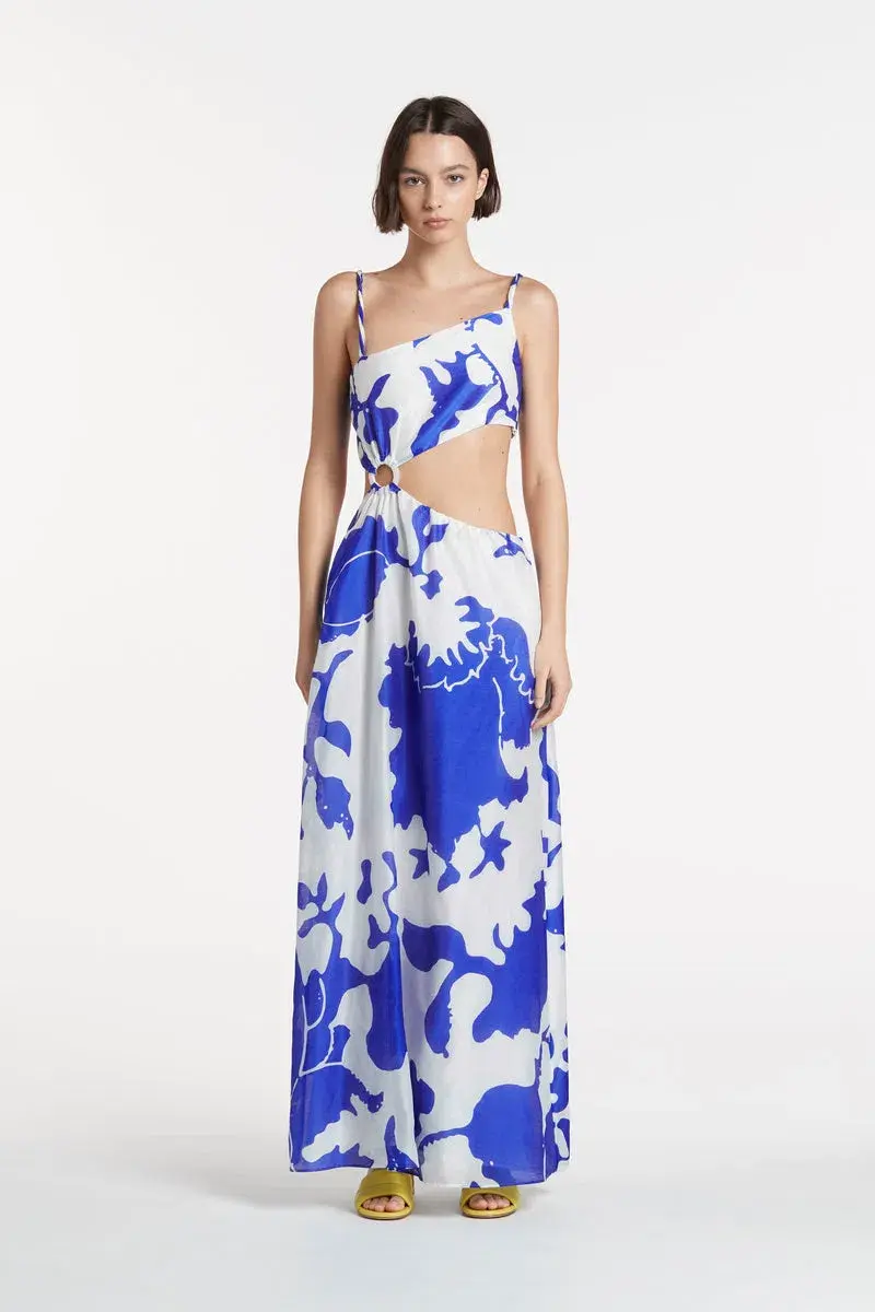 Sir The Label Vivi Asymmetrical Cut Out Dress Merce Abstract Print Size 3 / AU 12 - Image 1