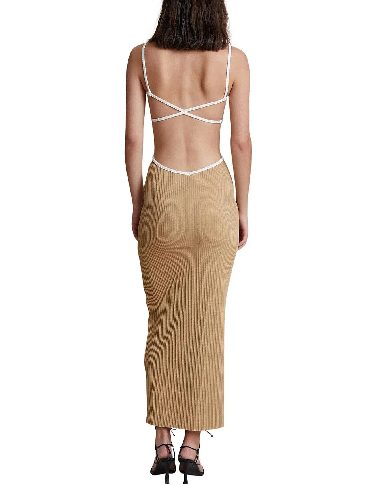 Bec and Bridge Coyote Midi Dress Camel Beige Size 6 - Image 3