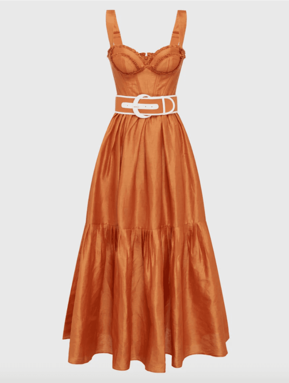 Leo Lin The Suffolk Bustier Dress Cinnamon Orange Size AU 8 - Image 4