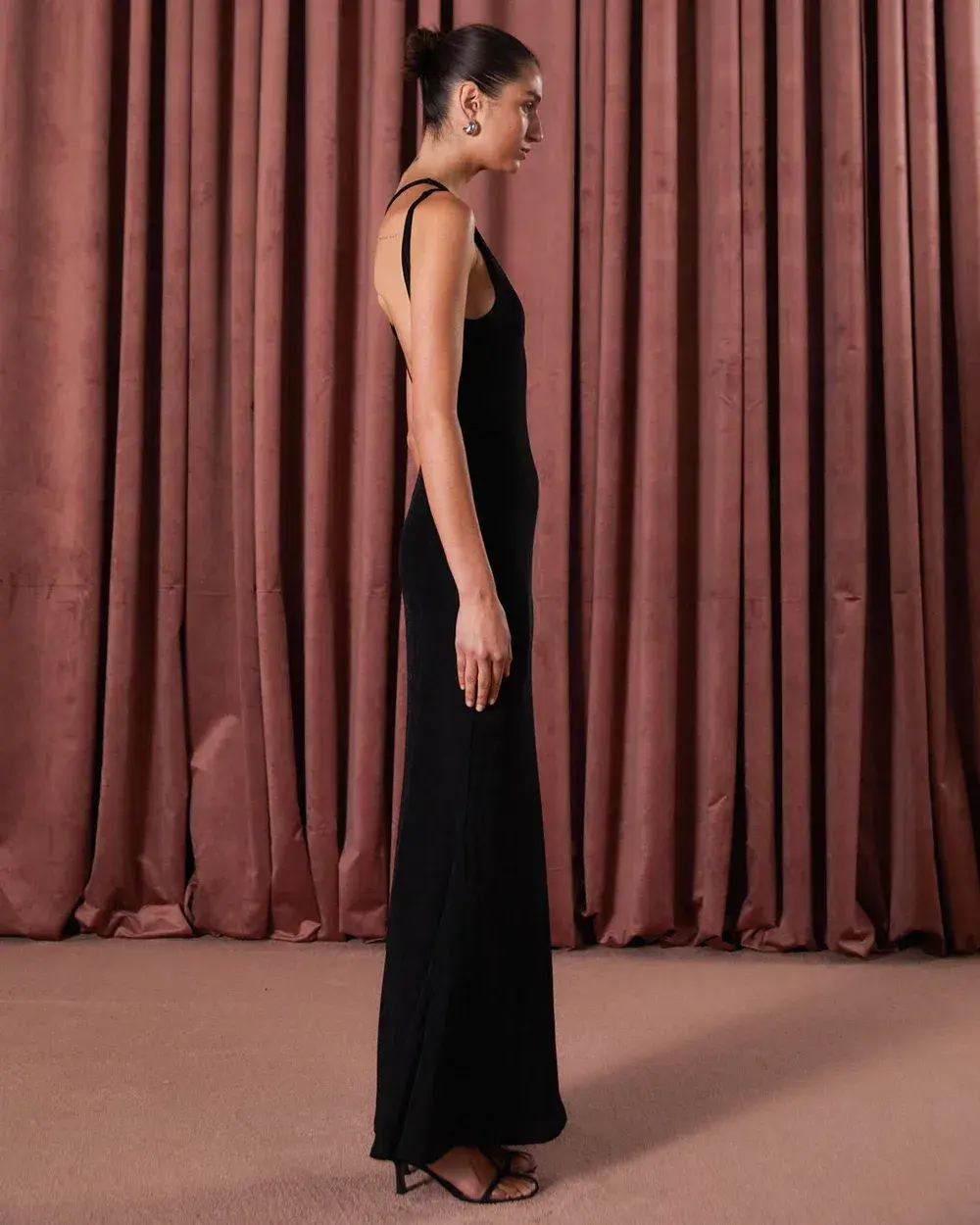 Misha Liliya Slinky Jersey Gown Black Size 10/M - Image 3
