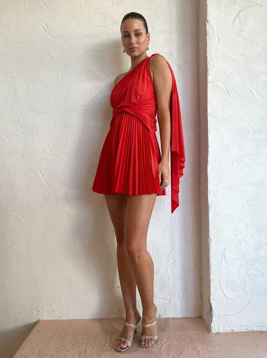 Acler Luton Dress In Scarlet Red Size AU 12 - Image 1