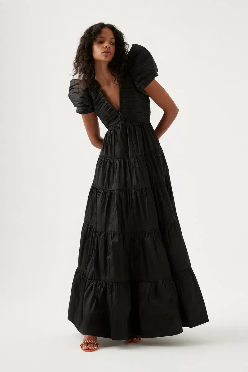 Aje Statuesque Tiered Gown Black Size 12  - Image 2