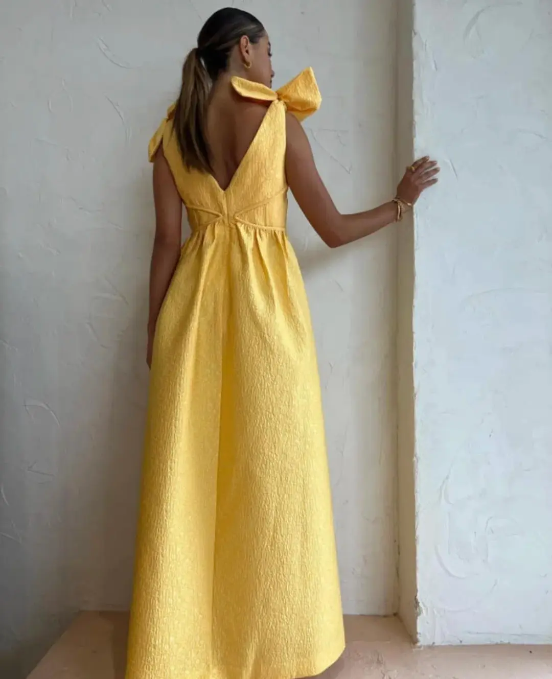 Rachel Gilbert Emiliano Gown Yellow Size AU 8 for rent on The Volte - main image